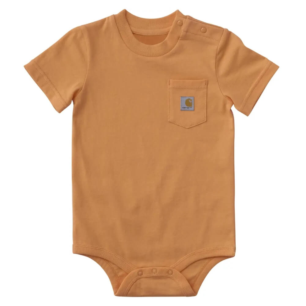 Carhartt Infant Boys Short Sleeve Pocket Onesie Papaya - CA5020-E166