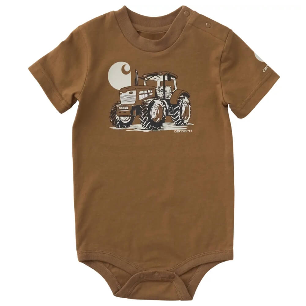Carhartt Infant Boys Short Sleeve Tractor Onesie Brown - CA6831-D15