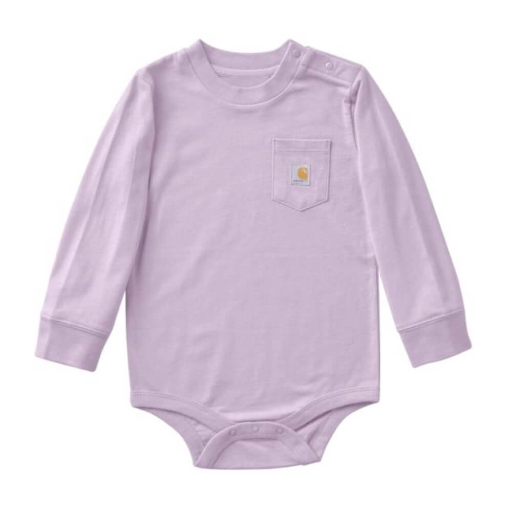 Carhartt Infant Girls Long Sleeve Pocket Onesie Thistle - CA5026-L196
