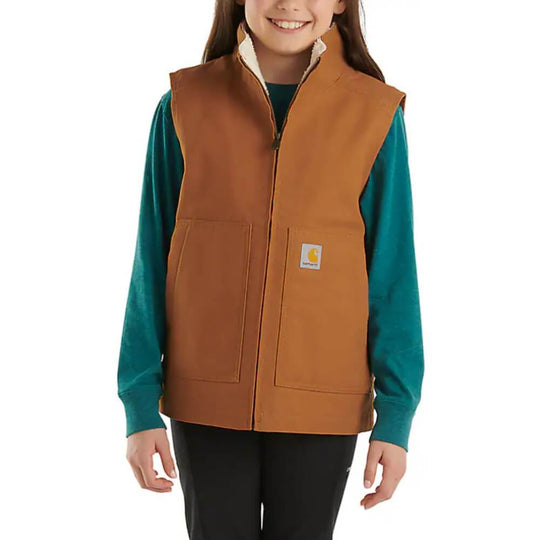 Carhartt Kids Canvas Midweight Vest Brown Color | Durable