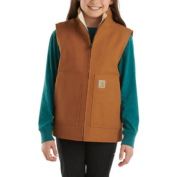 Carhartt Kids Canvas Midweight Vest Brown Color | Durable