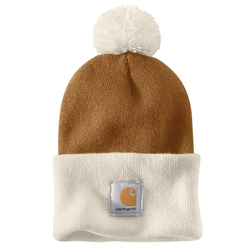 Carhartt Knit Pom Cuffed Beanie Carhartt Brown - 103343-BRN