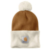 Carhartt Knit Pom Cuffed Beanie Carhartt Brown - 103343-BRN
