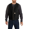Carhartt Mens Black Relaxed Fit Washed Duck Sherpa Lined Work Vest