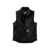 Carhartt Mens Black Washed Duck Sherpa Lined Mock Work Vest