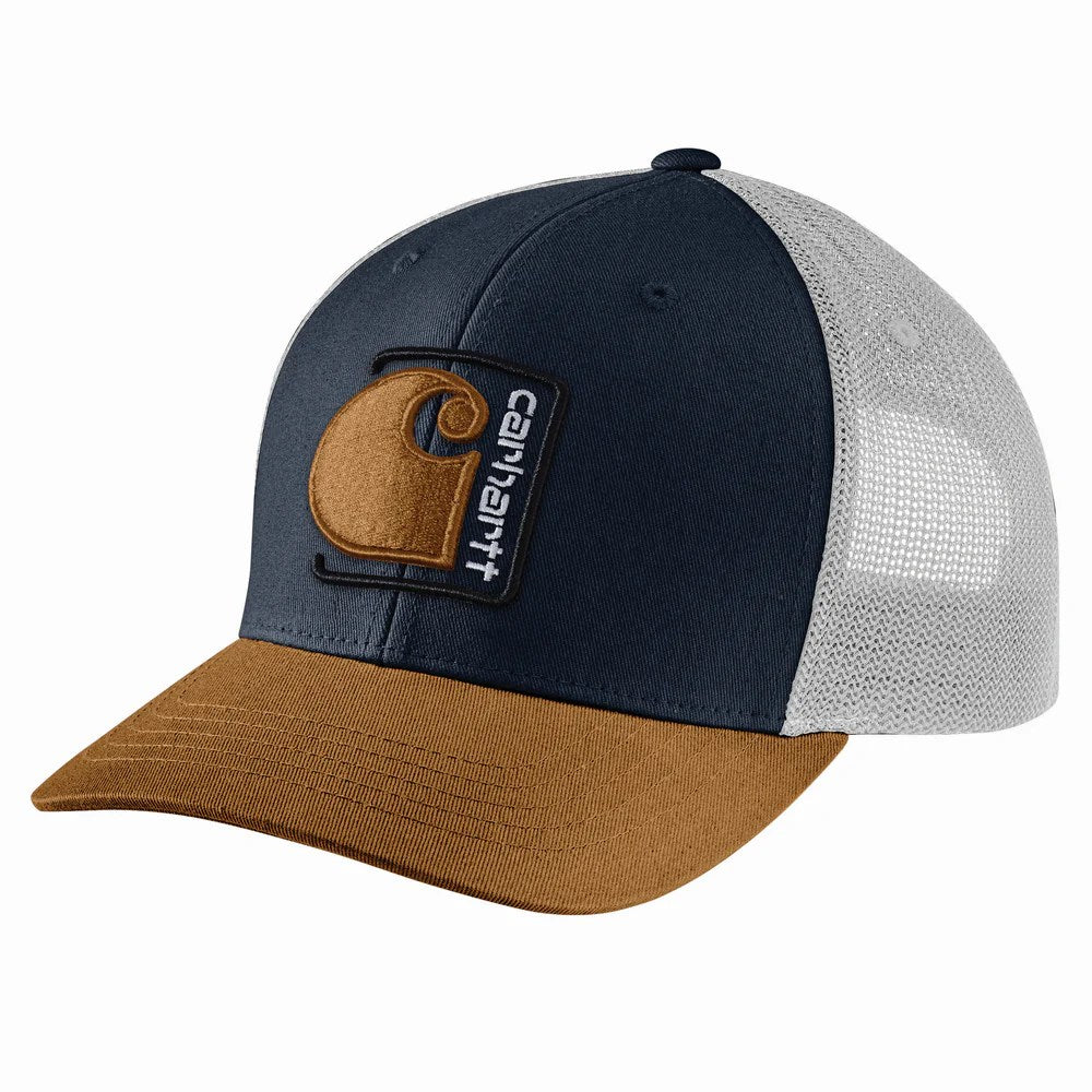 Carhartt Mens Canvas Mesh Back C Patch Cap Navy - 106742-I26