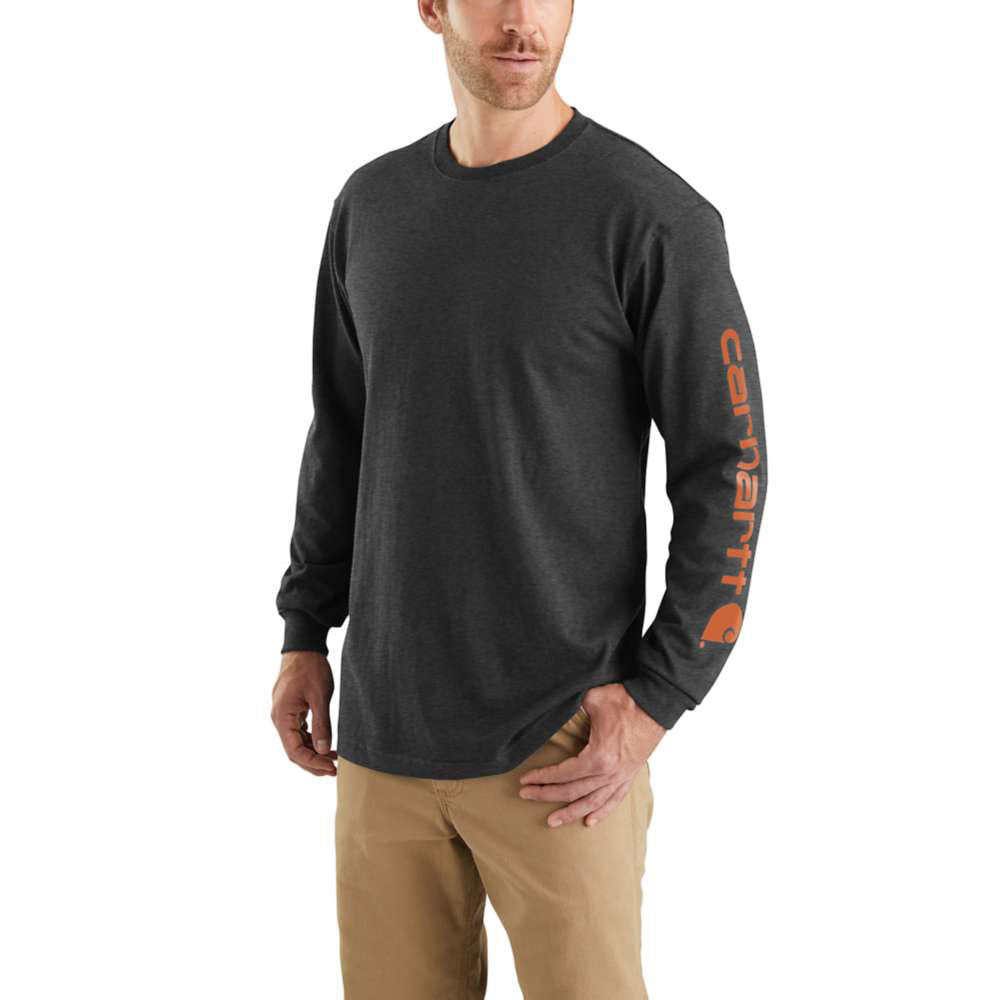 Carhartt Mens Carbon Heather Long-Sleeve T-Shirt