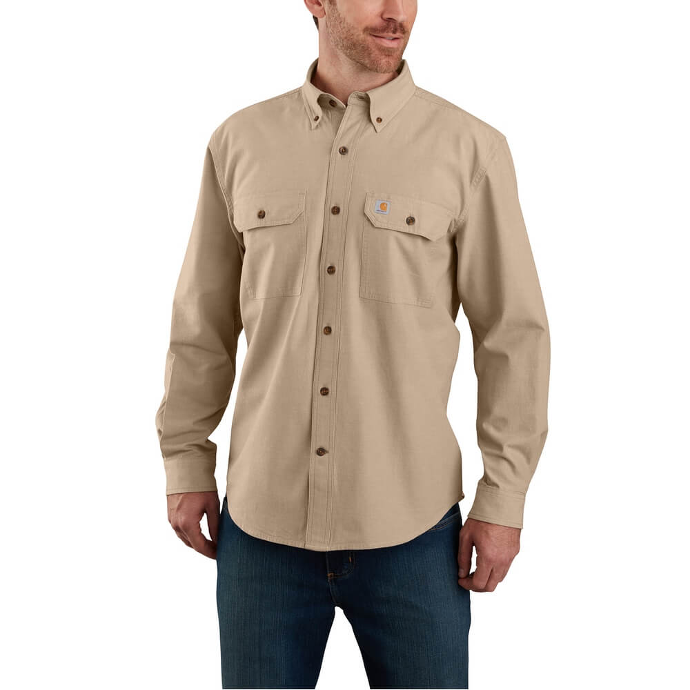 Carhartt Mens Chambray Long Sleeve Shirt | Tan | Shop Now Carhartt Mens Chambray Long Sleeve Shirt | Tan | Shop Now
