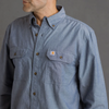 Carhartt Mens Chambray Long Sleeve Shirt - 104368-499