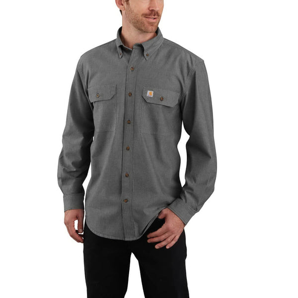 Carhartt Mens Chambray Long Sleeve Shirt | Grey | Shop Now