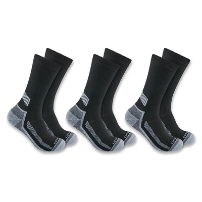 Carhartt Mens Crew 3 pack Socks - SC4223-MBLACK
