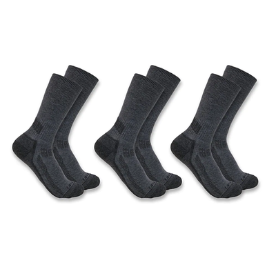 Carhartt Mens Crew 3 pack Socks - SC4223-MCHAR