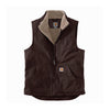 Carhartt Mens Dark Brown Washed Duck Sherpa Lined Mock Work Vest