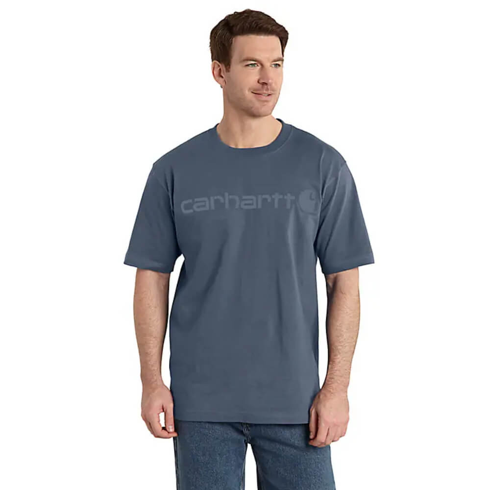 Carhartt Mens Dearborn Loose Logo T-Shirt Bluestone - K195-BLS