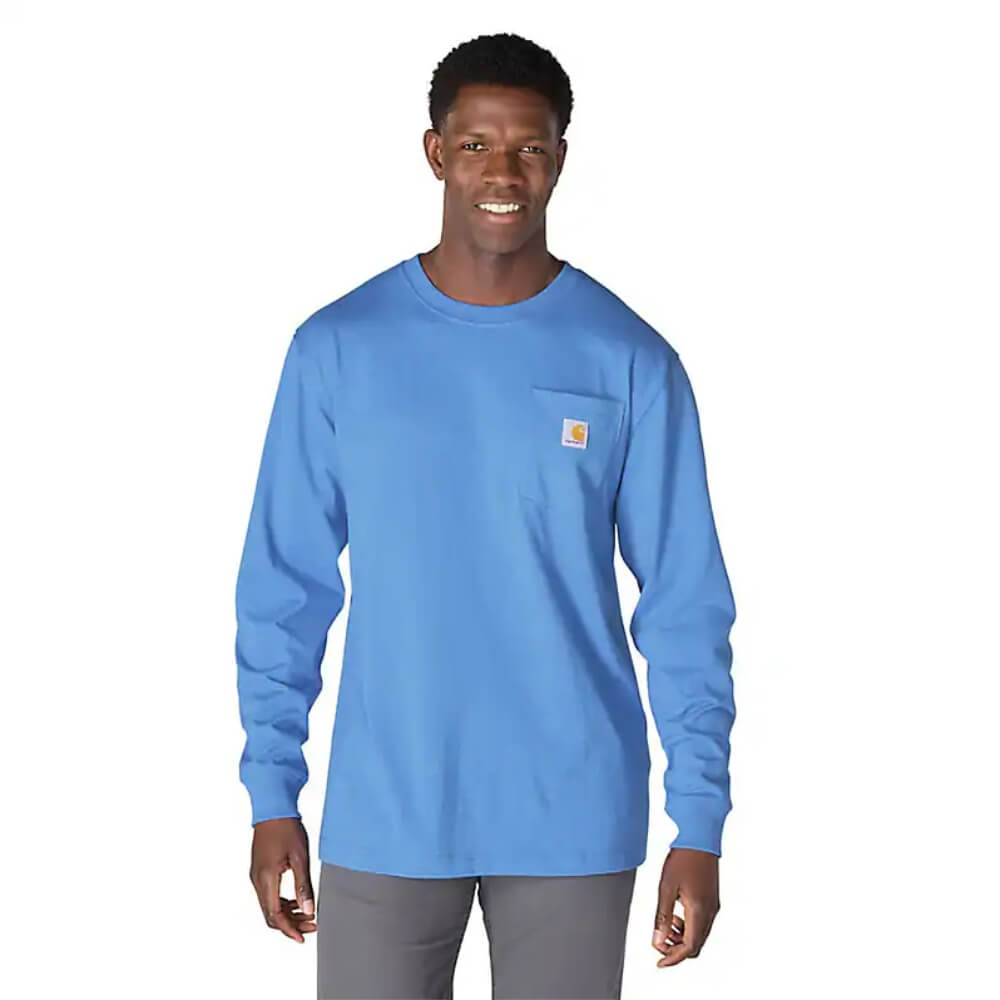 Carhartt Mens Dearborn Loose Long Sleeve T-Shirt Blue Heather - K126-HX6
