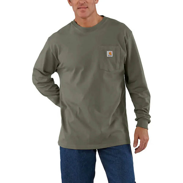Carhartt Mens Dearborn Loose Long Sleeve T-Shirt Dusty Olive
