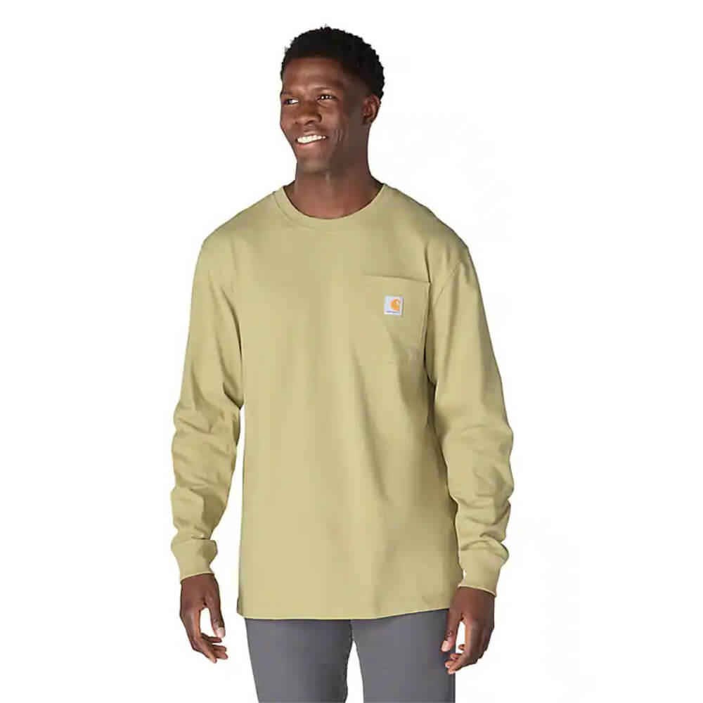 Carhartt Mens Dearborn Loose Long Sleeve T-Shirt Faded Fatigue - K126-GR9