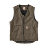 Carhartt Mens Driftwood Relaxed Fit Washed Duck Sherpa Lined Vest