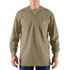 Carhartt Mens FR Flame Resistant Khaki Henley Work T-Shirt - 100237-250