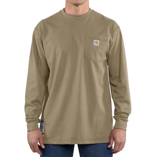 Carhartt Mens FR Work Long Sleeve T-Shirt | Tan | Shop Now
