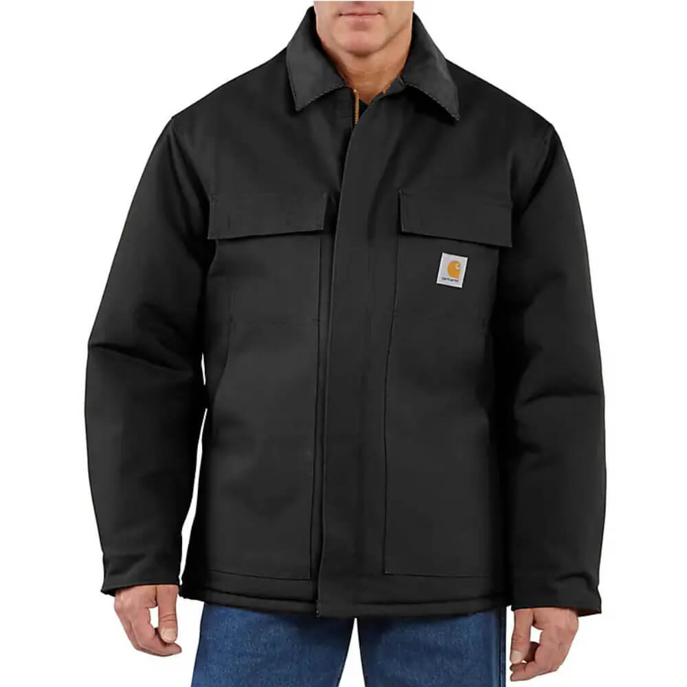 Carhartt Mens Firm Duck Insulated Work Jacket - 106674-BLK