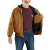 Carhartt Mens Flannel-Lined Hooded Work Jacket - 106673-BRN