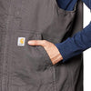 Carhartt Mens Gravel Washed Duck Sherpa Lined Mock Work Vest - 104277-GVL