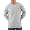 Carhartt Mens Grey Long Sleeve Pocket Work T-Shirt - K126-HGY