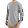 Carhartt Mens Grey Long Sleeve Work T-Shirt - K231-HGY
