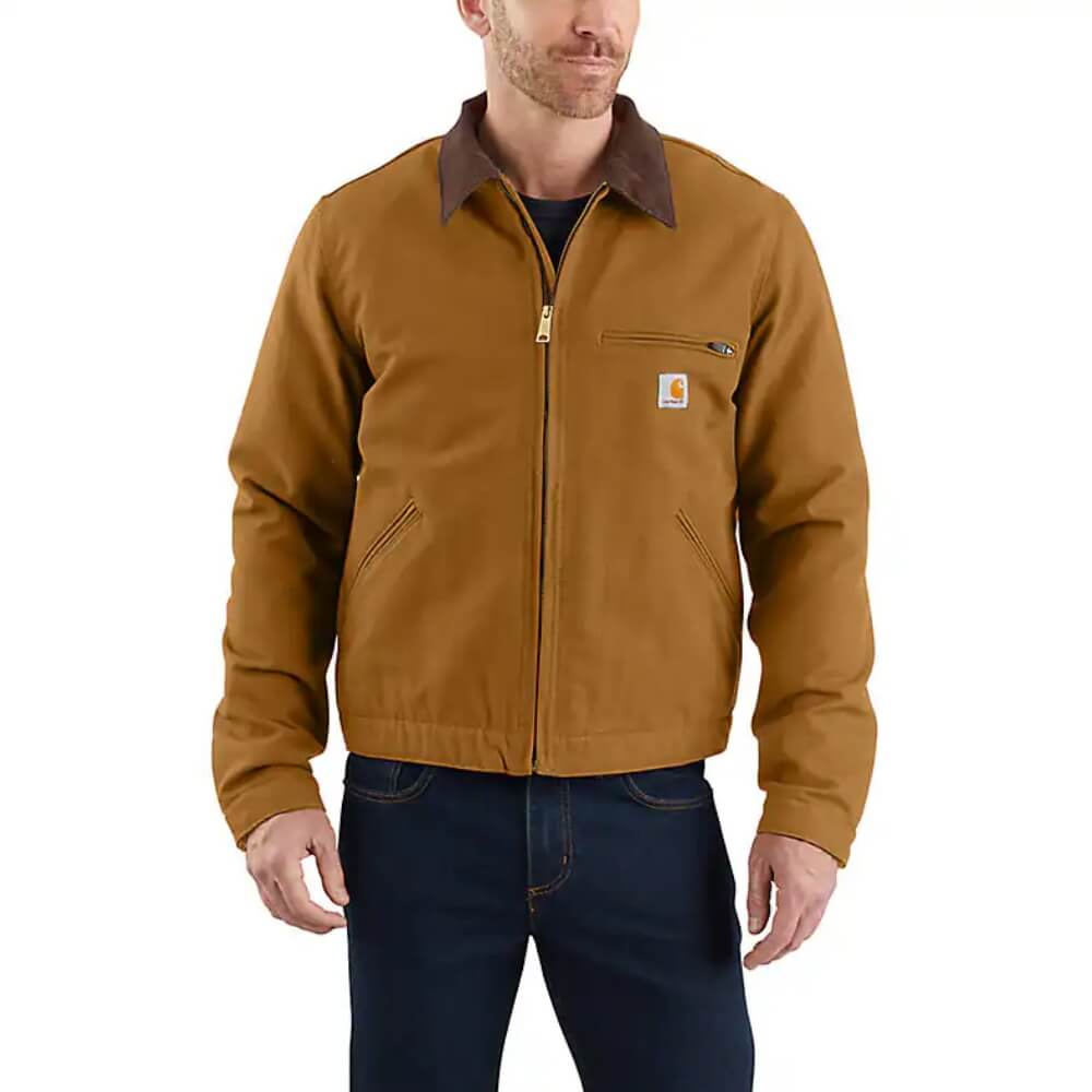 Carhartt Mens Iconic J01 Duck Detroit Jacket Brown - 103828-BRN