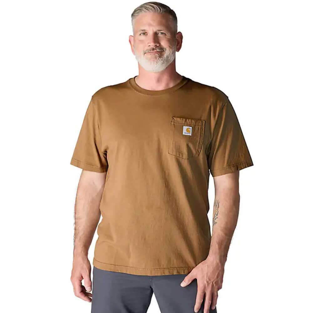 Carhartt Mens Iconic K87 Pocket T-Shirt Brown - K87-BRN