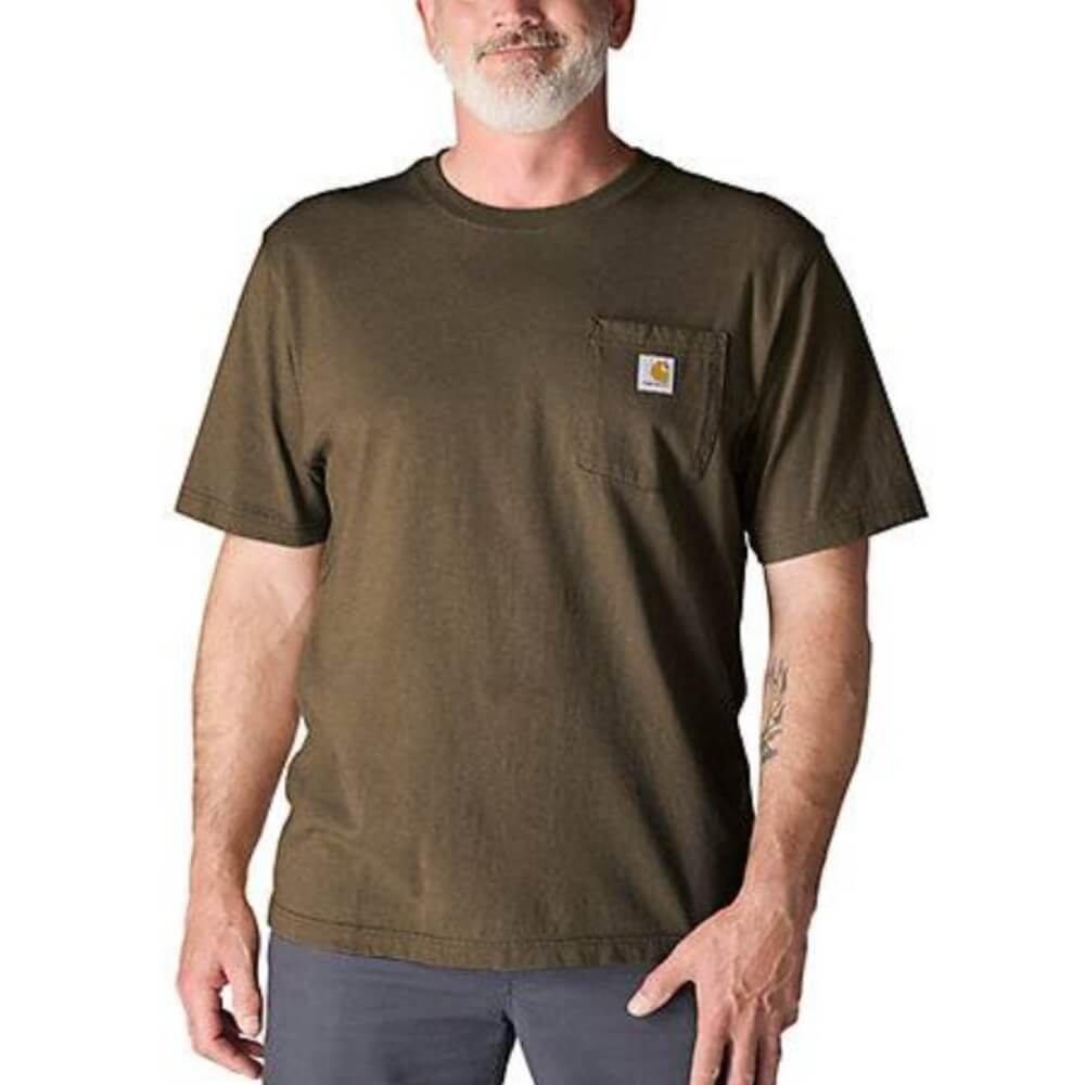 Carhartt Mens Iconic K87 Pocket T-Shirt Burnished Logs Heather - K87-GO5