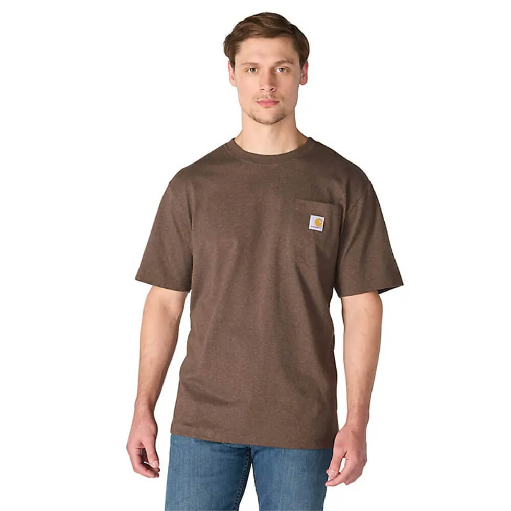 Carhartt Mens Iconic K87 Pocket T-Shirt Dark Clove Heather - K87-EE7