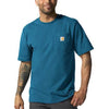 Carhartt Mens Iconic K87 Pocket T-Shirt Dark Tranquil Blue Heather - K87-HT0