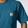 Carhartt Mens Iconic K87 Pocket T-Shirt Dark Tranquil Blue Heather - K87-HT0