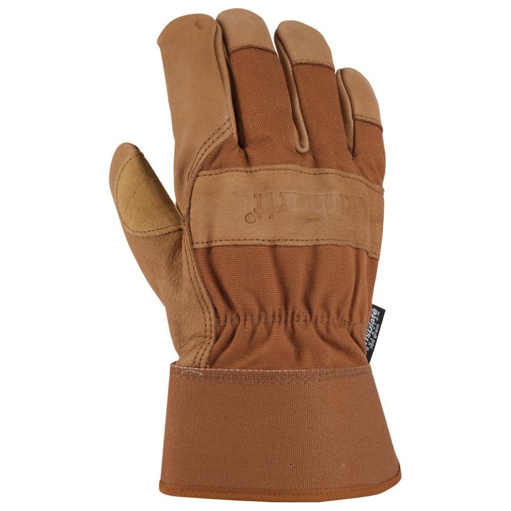 Carhartt Mens Insulated Grain Leather Safety Cuff Work Glove - GW0513-MBROWN
