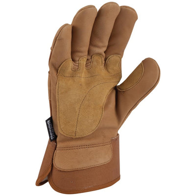 Carhartt Mens Insulated Grain Leather Safety Cuff Work Glove - GW0513-MBROWN