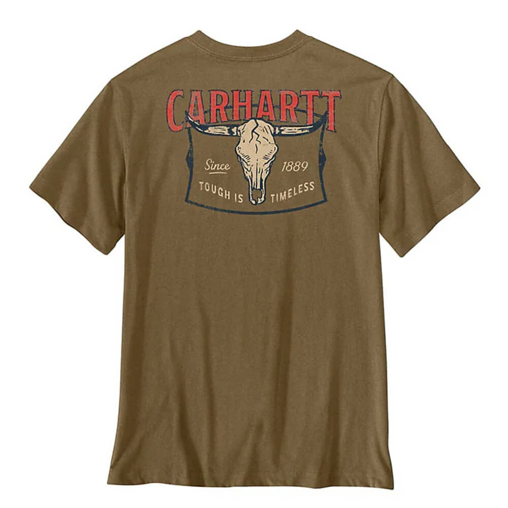 Carhartt Mens Irvine Relaxed Tough Skull T-Shirt Night Fatigue Heather - 107779-GR8