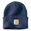 Carhartt Mens Knit Cuffed Work Beanie - A18-NVY