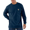 Carhartt Mens Large Navy Cotton Long-Sleeve Work T-Shirt - K126-NVY