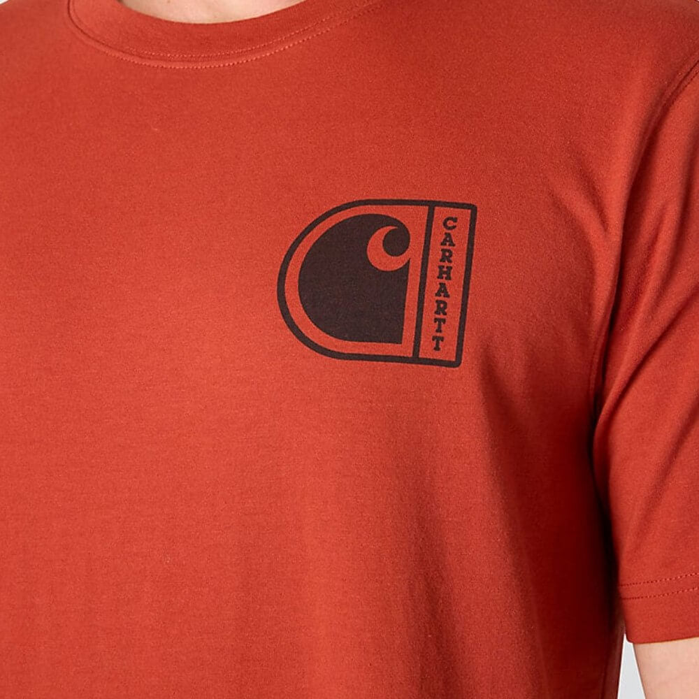 Carhartt Mens Lightweight C Graphic T-Shirt Spice Red - 107048-RD1