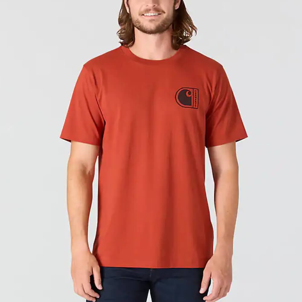 Carhartt Mens Lightweight C Graphic T-Shirt Spice Red