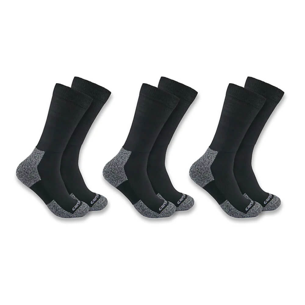 Carhartt Mens Lightweight Top Crew Work Socks - SC2213-MBLACK
