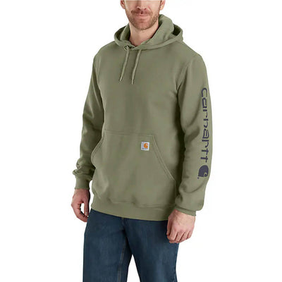 Carhartt Mens Logo Sleeve Graphic Hoodie Dusty Olive