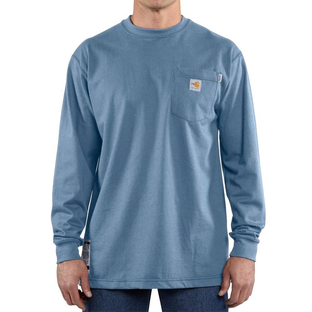 Carhartt Mens FR Work Long Sleeve T-Shirt | Blue | Shop Now