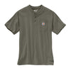 Carhartt Mens Loose Fit Heavyweight Pocket Henley T-Shirt Dusty Olive