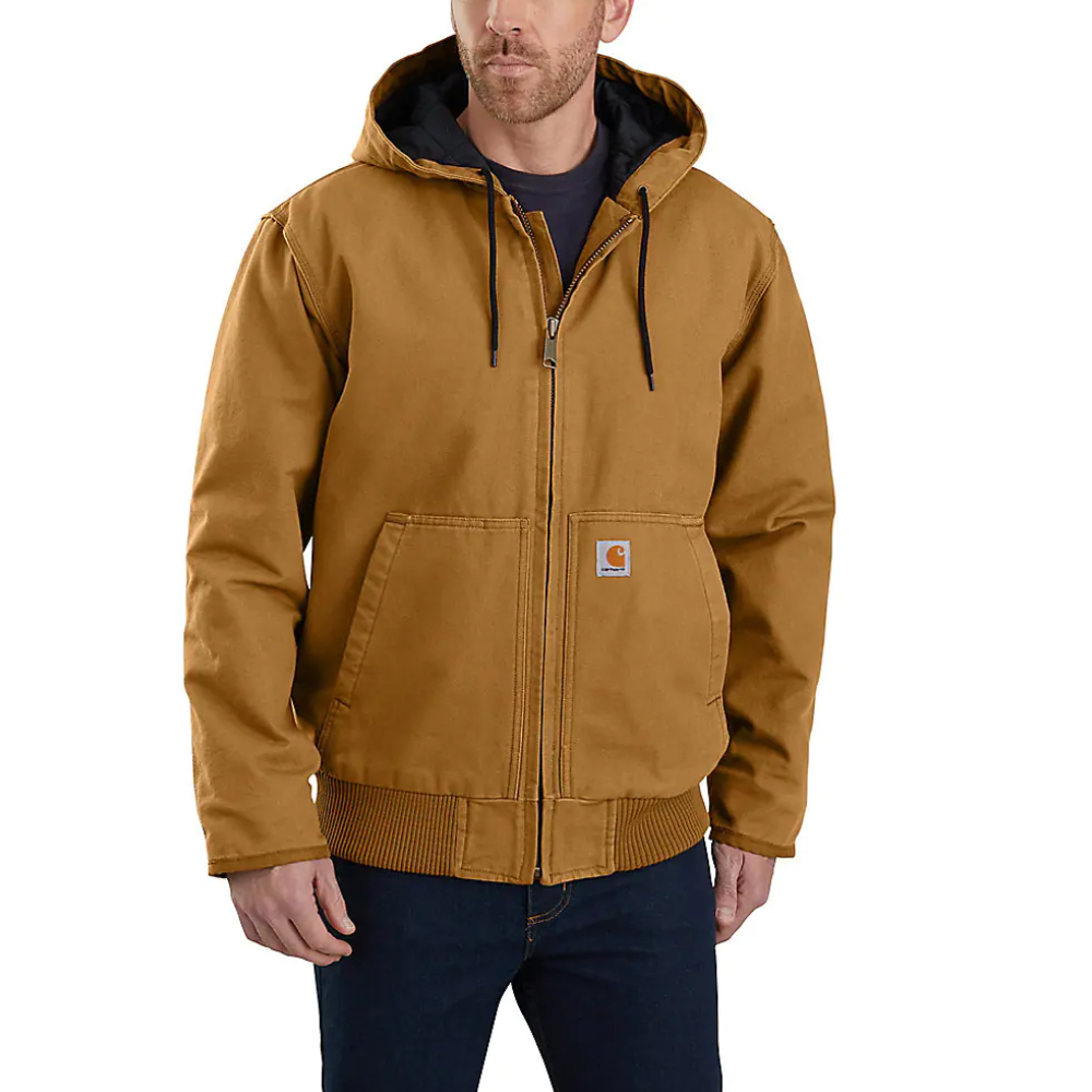 Carhartt Mens Loose Fit Washed Duck Jacket - 104050-BRN