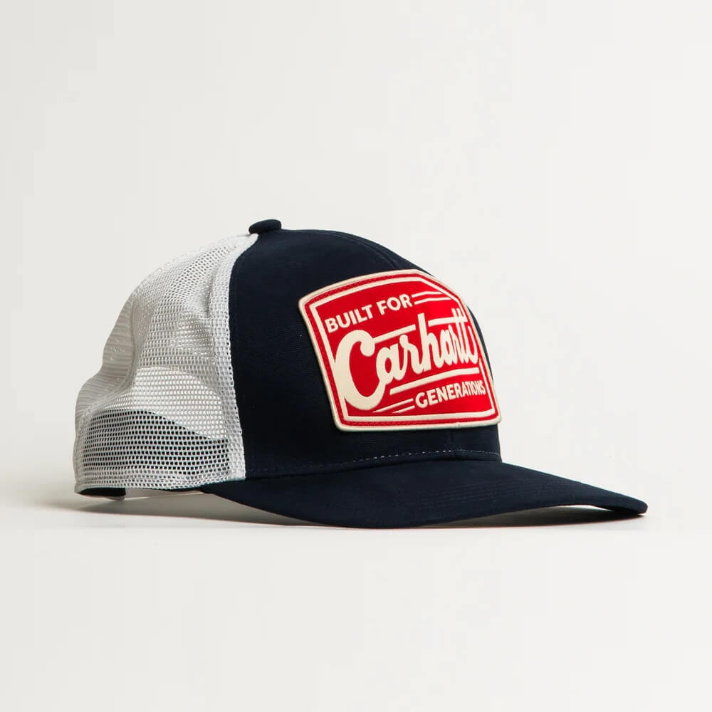 Carhartt Mens Mesh-Back Built Patch Cap Navy