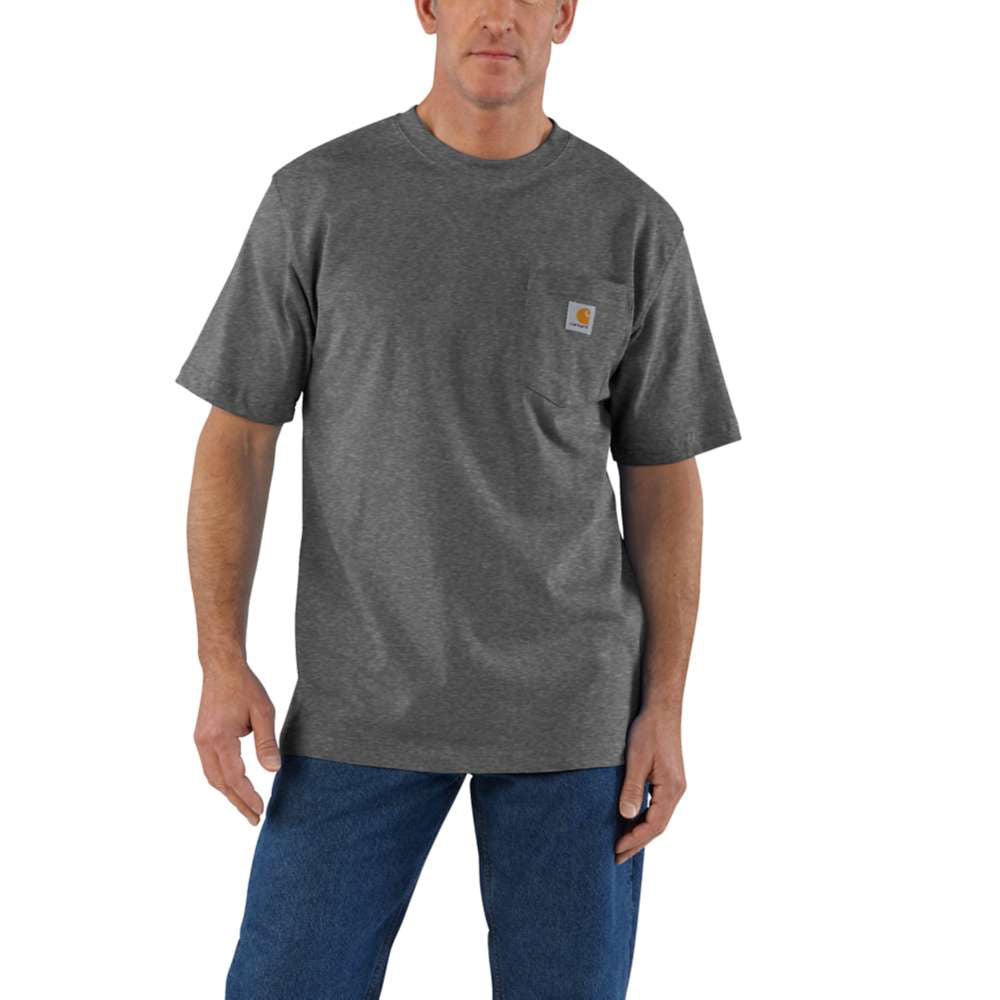 Carhartt Mens Midweight Pocket Work T-Shirt Carbon Heather - K87-CRH