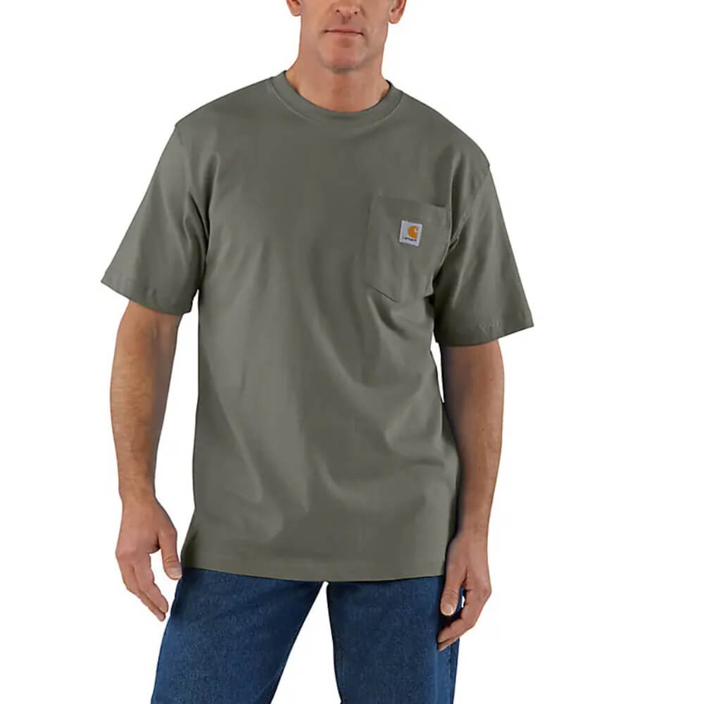 Carhartt Mens Midweight Pocket Work T-Shirt Dusty Olive